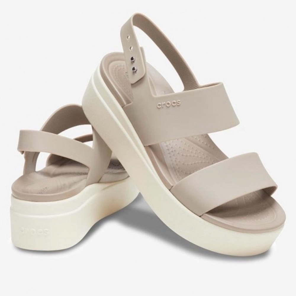 CROCS Beige and Cream Wedges